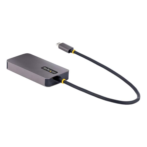 StarTech.com USB C-videoadapter - USB-C til HDMI DVI VGA-adapter - op til 4K 60Hz - Aluminium - Multiport-skærmadapter - Thunderbolt 3 & 4-kompatibel