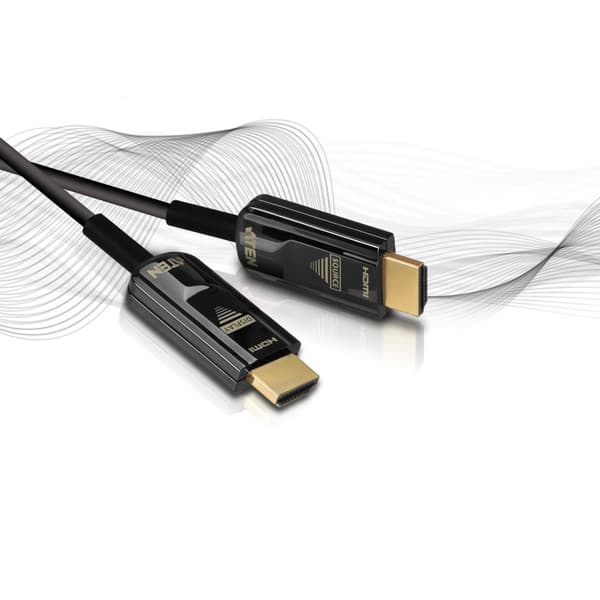 ATEN VanCryst VE781010 - HDMI-kabel - HDMI (M) till HDMI (M) - 10,0m - Hybrid koppar/kolfiber - Svart - 4K-stöd, Active Optical Cable (AOC) (VE781010)