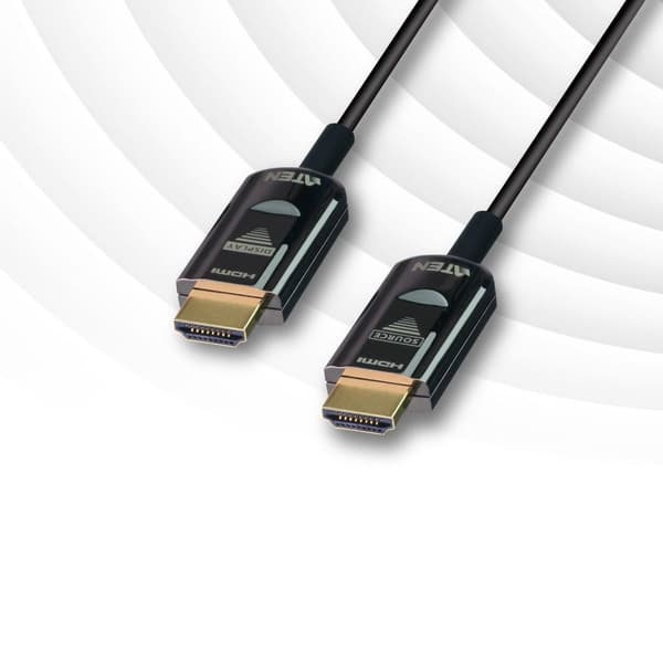 ATEN VanCryst VE781010 - HDMI-kabel - HDMI (M) till HDMI (M) - 10,0m - Hybrid koppar/kolfiber - Svart - 4K-stöd, Active Optical Cable (AOC) (VE781010)