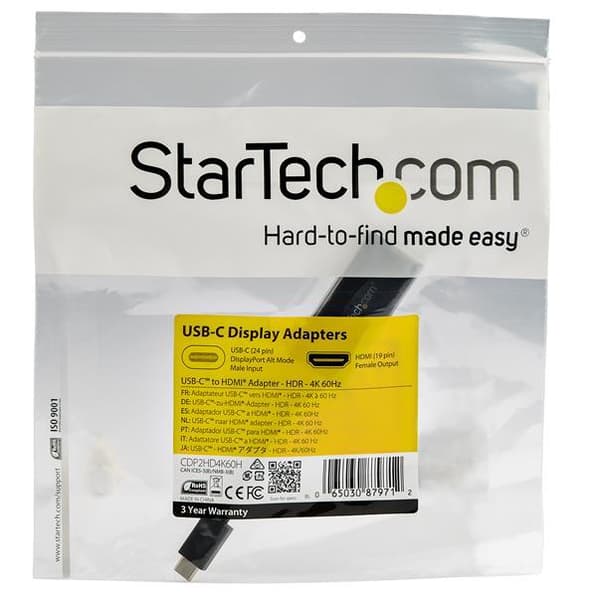 StarTech.com USB-C til HDMI-adapter med HDR 4K 60Hz Sort