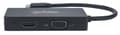 Pikkukuva 4 / 5: Manhattan 152983 USB-C 3-in-1 Moniporttinen A/V-muunnin USB Type-C Uros DVI, HDMI tai VGA Naaras 4K@30Hz HDMI Portti 1080p VGA- ja DVI-portit musta
