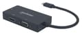 Pikkukuva 1 / 5: Manhattan 152983 USB-C 3-in-1 Moniporttinen A/V-muunnin USB Type-C Uros DVI, HDMI tai VGA Naaras 4K@30Hz HDMI Portti 1080p VGA- ja DVI-portit musta