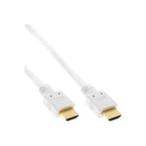 INLINE - HDMI med Ethernet-kabel - HDMI (M) til HDMI (M) - 10 m - tredobbelt isolering - hvid - 4K-understøttelse