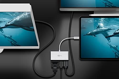 goobay 52412 multiport adapter USB-C til VGA + DP + HDMI - opløsninger op til max. 4K*2K@60Hz - spejler op til 4 skærme på samme tid
