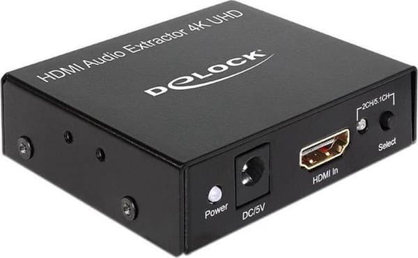 DeLOCK Premium HDMI til Stereo og 5.1 Audio Extractor - HDMI 1.4 (4K 30Hz) / Sort