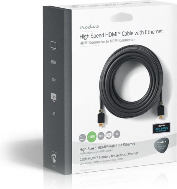 Højhastigheds HDMI™-kabel med Ethernet | HDMI™-stik | HDMI™-stik | 4K@60Hz | 18 Gbps | 10,0 m | runde | PVC | Antracit | vindueskasse