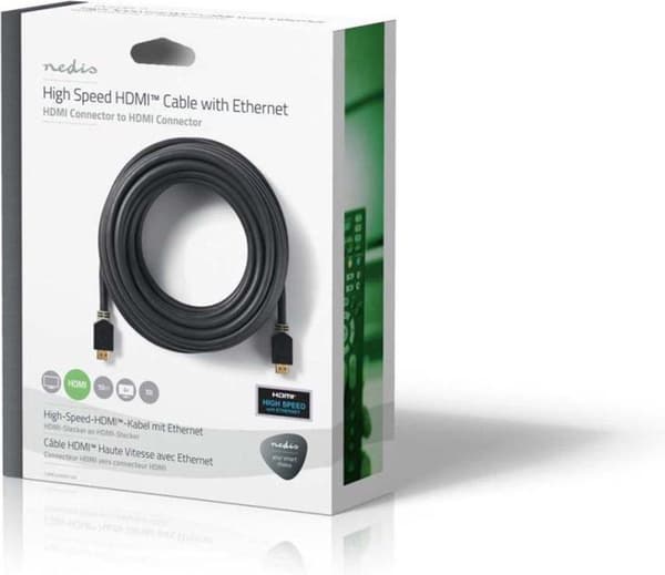 Højhastigheds HDMI™-kabel med Ethernet | HDMI™-stik | HDMI™-stik | 4K@60Hz | 18 Gbps | 10,0 m | runde | PVC | Antracit | vindueskasse