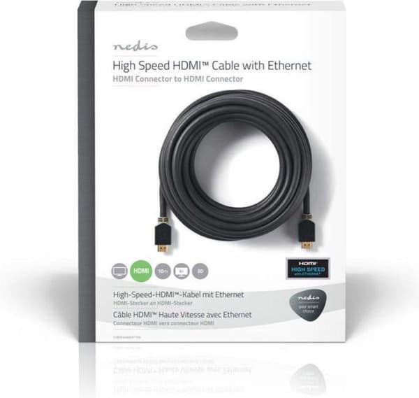 Højhastigheds HDMI™-kabel med Ethernet | HDMI™-stik | HDMI™-stik | 4K@60Hz | 18 Gbps | 10,0 m | runde | PVC | Antracit | vindueskasse
