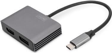 Digitus USB Type-C™ 4K 2in1 DisplayPort + HDMI-grafikadapter (DA-70826) Grå