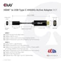 Miniatyrbillede 4 af 8: Club 3D - Adapterkabel - HDMI han til USB-C hun - 22 cm - aktiv, understøtter 4K 60 Hz