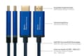 Miniatyrbillede 3 af 6: Alcasa 4520-CSF030B videokabeladapter 3 m USB Type-C HDMI Type A (Standard) Blå (4520-CSF030B)