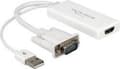 Miniatyrbild 6 av 6: DeLOCK Premium VGA + USB (ljud/ström) till HDMI-adapter med CEC/vit - 0,25 meter