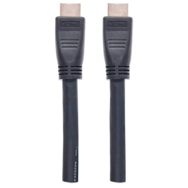 Manhattan HDMI-forbindelseskabel 10,00 m 353977 UL-certificeret, Ultra HD-HDMI Sort [1x HDMI-stik - 1x HDMI-stik]