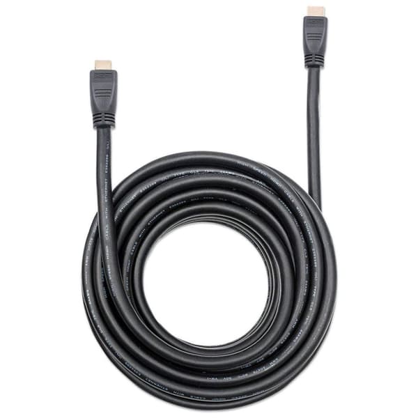 Manhattan HDMI-forbindelseskabel 10,00 m 353977 UL-certificeret, Ultra HD-HDMI Sort [1x HDMI-stik - 1x HDMI-stik]