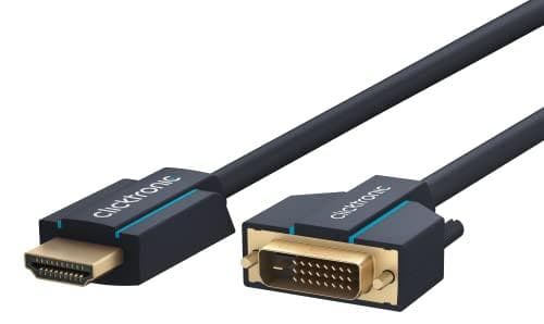 ClickTronic Casual Series - Videokabel - HDMI / DVI - HDMI (M) til DVI-D (M) - 10 m