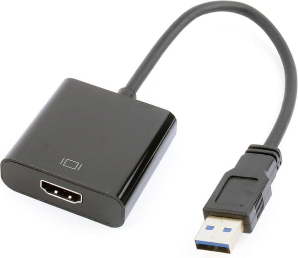 Dolphix USB-skærmadapterkabel, sort Sort
