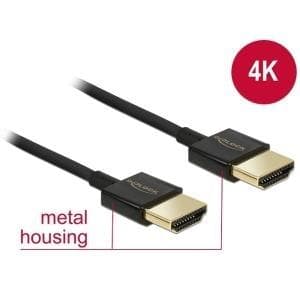 DeLOCK Slim Premium - Video/Audio/Netværkskabel - HDMI - 36 AWG - HDMI, 19-benet (M) - HDMI, 19-benet (M) - 3,0 m - tredobbelt skærmet parsnoet kabel