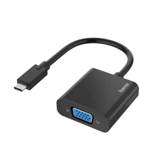 Hama - Video interface konverter - VGA / USB - USB-C (S) til HD-15 (VGA) (W) - sort - 1080p understøttelse