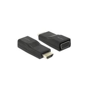 DeLOCK - Videostik - HDMI / VGA - HDMI, 19-benet (M) - DB-15 (F) - sort (65655)