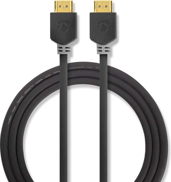 High Speed HDMI™-kabel med Ethernet | HDMI™-kontakt | HDMI™-kontakt | 4K@60Hz | 18 Gbps | 2,00 m | Runda | PVC | Antracit | fönsterlåda