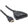 Miniatyrbild 2 av 6: Manhattan 2-ports HDMI-switch (HDMI 1.3, 2 portar, integrerad kabel, 1080p) svart 207416