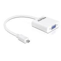 Delock Adapter - HDMI micro D hane > VGA hona - vit (65347)