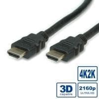 VÆRDI HDMI Ultra HD med Ethernet - Video/lyd/netværkskabel - HDMI - HDMI 19-pin (M) - HDMI 19-pin (M) - 5 m - Dobbelt isolering - Sort (11.99.5683)