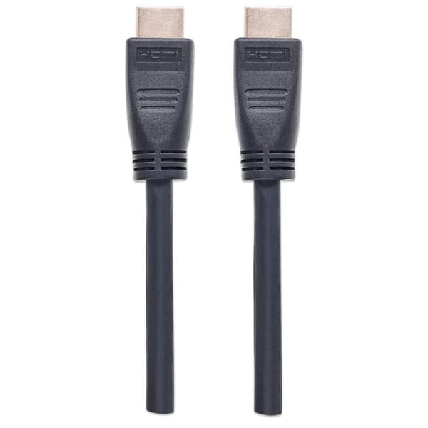 Manhattan HDMI-anslutningskabel 7,50 m 353960 UL-certifierad, Ultra HD-HDMI Svart [1x HDMI-kontakt - 1x HDMI-kontakt]