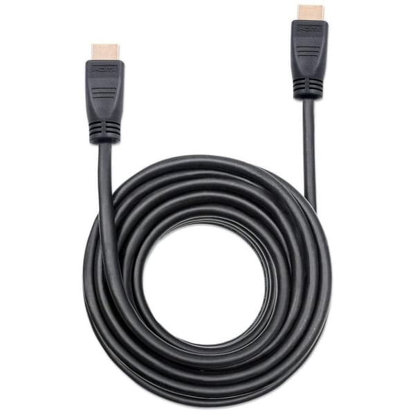 Manhattan HDMI-anslutningskabel 7,50 m 353960 UL-certifierad, Ultra HD-HDMI Svart [1x HDMI-kontakt - 1x HDMI-kontakt]