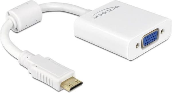 DeLOCK Premium Mini HDMI til VGA adapter / hvid - 0,15 meter
