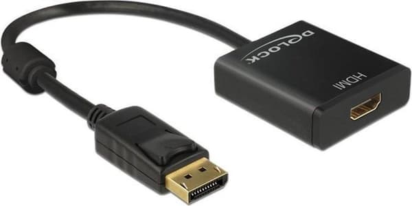 DeLOCK Premium DisplayPort 1.2 till HDMI 1.4 Active Adapter (4K 30 Hz) / Svart - 0,20 meter
