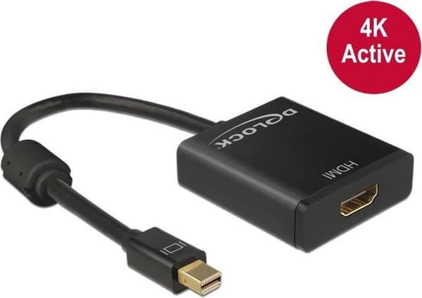 DeLOCK Premium Mini DisplayPort 1.2 - HDMI 1.4 aktiivinen sovitin (4K 30 Hz) / musta - 0,20 metriä
