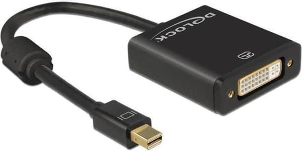 DeLOCK Premium Mini DisplayPort 1.2 til DVI aktiv adapter (4K 30 Hz) / Sort - 0,20 meter