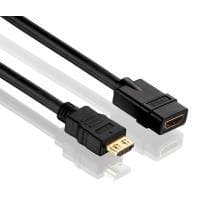Purelink PureInstall PI1100 High Speed - HDMI med Ethernet forlængerkabel - HDMI Type A (W) til HDMI Type A (M) - 5.0m - Tredobbelt isolering - Sort (