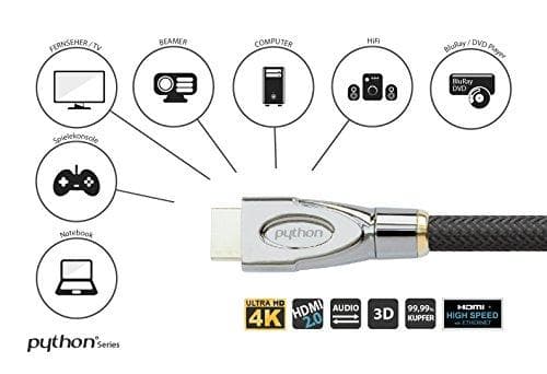 Python Series Kabel, HDMI, 1m, Sort