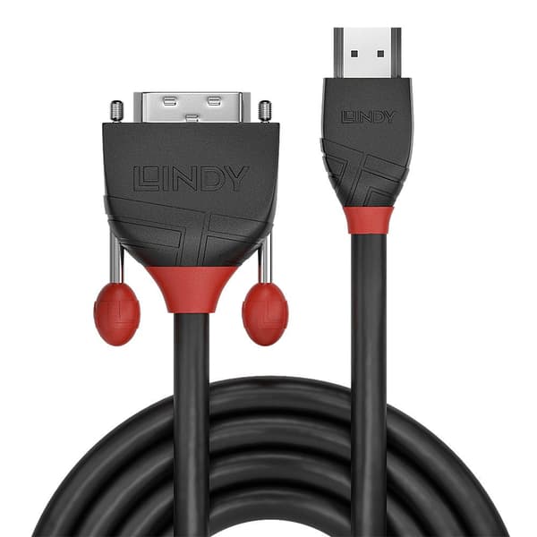 LINDY HDMI / DVI Tilslutningskabel 5,00 m 36274 Sort [1x HDMI stik - 1x DVI stik 18+1-pin]