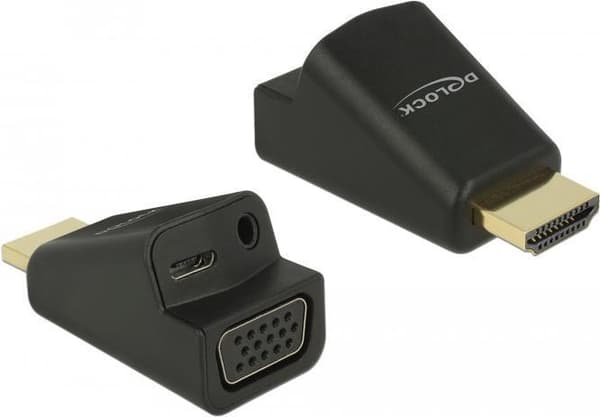 DeLOCK - Videoomvandlare - HDMI - VGA - svart - detaljhandel (65895)