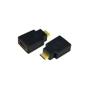 LogiLink - HDMI adapter - mini HDMI (M) til HDMI (W) - sort
