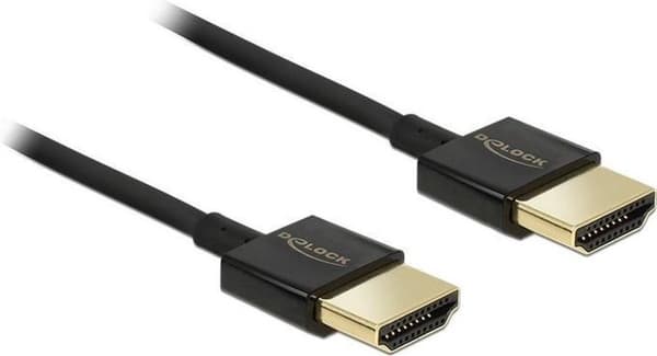 DeLOCK tyndt HDMI-kabel - version 2.0 (4K 60Hz) / sort - 0,25 meter
