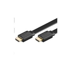 MicroConnect High Speed HDMI med Ethernet - HDMI med Ethernet-kabel - HDMI (M) till HDMI (M) - 1 m - platt