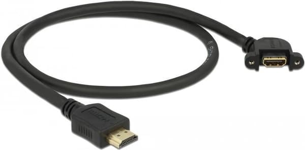 DeLOCK - HDMI med Ethernet-forlængerkabel - HDMI (M) til HDMI (W) vinklet - 50 cm - sort - 4K-understøttelse (85467)