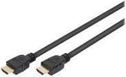 DIGITUS - Ultra High Speed HDMI med Ethernet-kabel - HDMI han til HDMI han - 1m - Tredobbelt isolering - Sort - Understøtter 8K 60Hz (7680 x 4320)