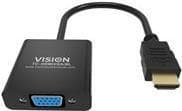 VISION Professional - Videogränssnittskonverterare - HDMI / VGA - HDMI (M) till HD-15 (VGA) (W) - 23 cm - Svart - 1080p-stöd