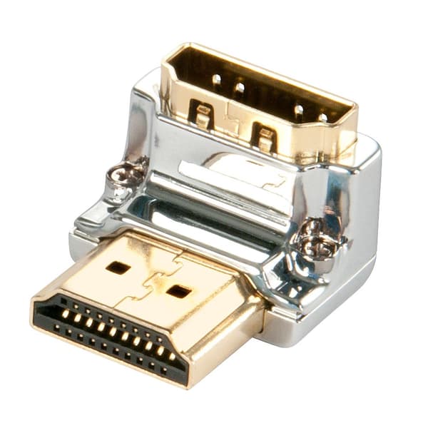 Lindy CROMO Down - Right Angle Adapter - HDMI - HDMI 19pin (F) - HDMI 19pin (M) - Afskærmet (41505)