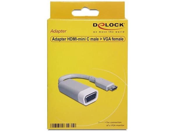 DeLOCK Premium Mini HDMI till VGA-adapter - kompakt / grå - 0,15 meter
