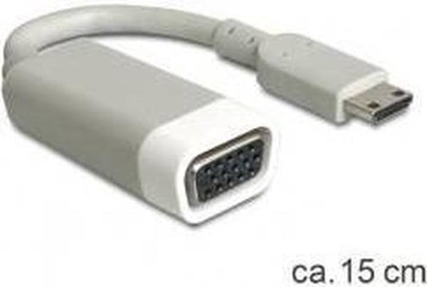 DeLOCK Premium Mini HDMI till VGA-adapter - kompakt / grå - 0,15 meter