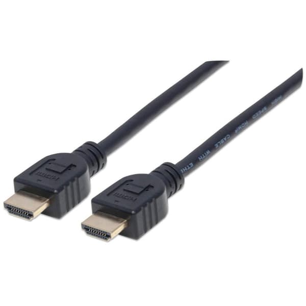 Manhattan HDMI-forbindelseskabel 5,00 m 353953 UL-certificeret, Ultra HD-HDMI Sort [1x HDMI-stik - 1x HDMI-stik]