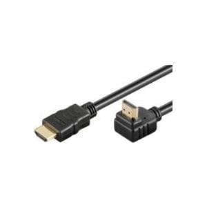 MicroConnect - HDMI med ethernet kabel - HDMI han til HDMI han vinklet - 2 m