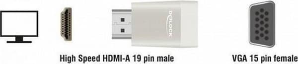 DeLOCK Premium HDMI till VGA-adapter - kompakt / grå