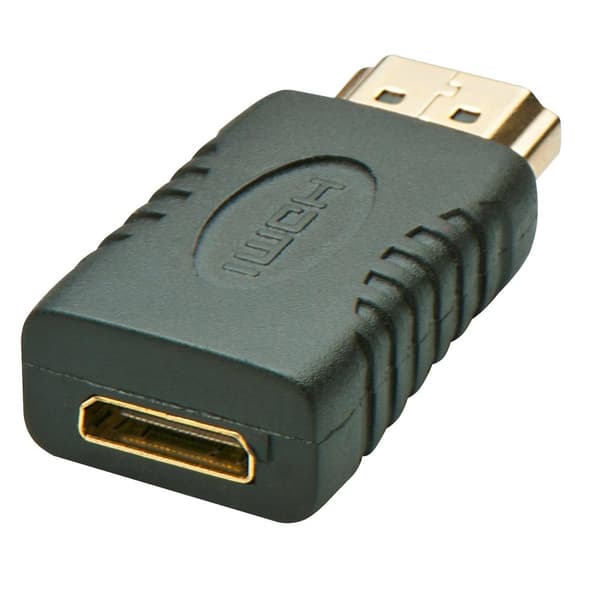Lindy - HDMI-adapter - mini HDMI (W) til HDMI (M) - Sort (41208)